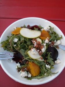 roasted beet and green apple salad.