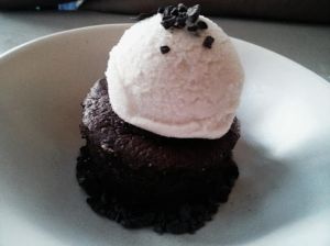 flourless chocolate cake!  NOMS.