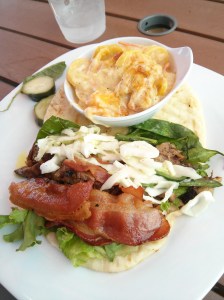 brisket naan-wich and squash casserole.