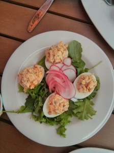 pimiento deviled eggs.