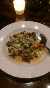 shrooms on toast with sausage, brandy, & thyme.